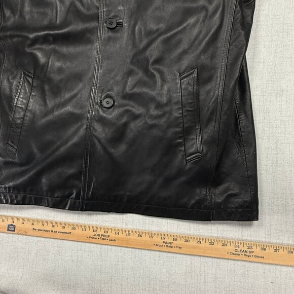 Wilsons Leather Mens Jacket Thinsulate Black Button-Down Lined Size XL - Picture 12 of 16